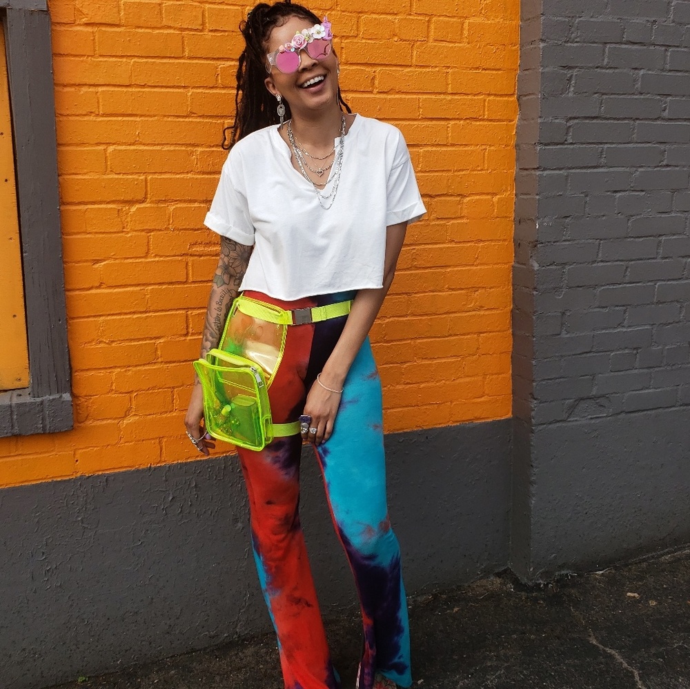 Neon Green Vinyl leg bag